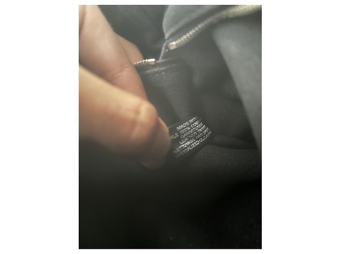 Hermès Borsa tote in tela nera e pelle Marrone Nero - vista 21
