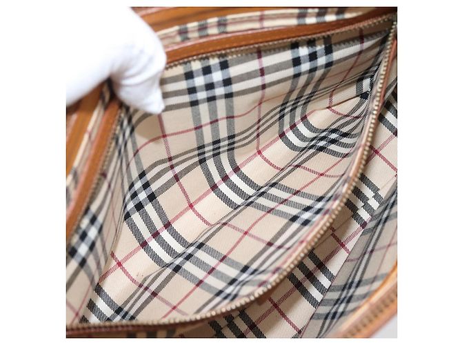 Borsa a mano BURBERRY in pelle marrone e oro autentica ep16062 D'oro - vista 23