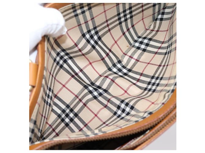 Borsa a mano BURBERRY in pelle marrone e oro autentica ep16062 D'oro - vista 26