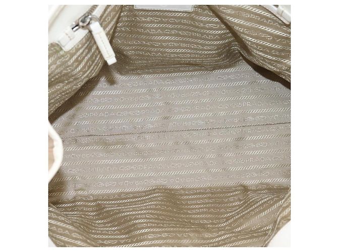 PRADA Tote Bag Canvas Jacquard Beige Silver Auth 206242A Silber - Ansicht 11