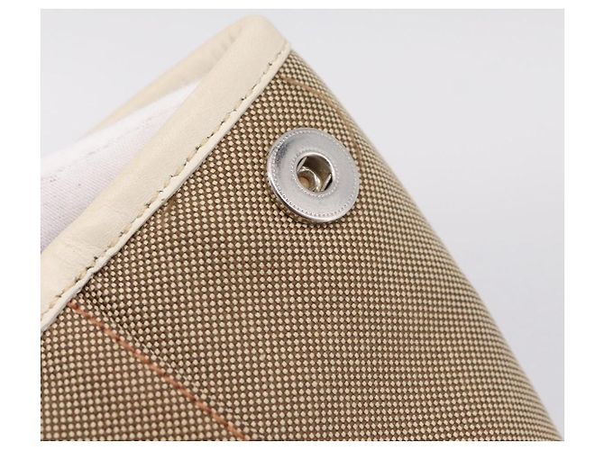PRADA Tote Bag Canvas Jacquard Beige Silver Auth 206242A Silber - Ansicht 19