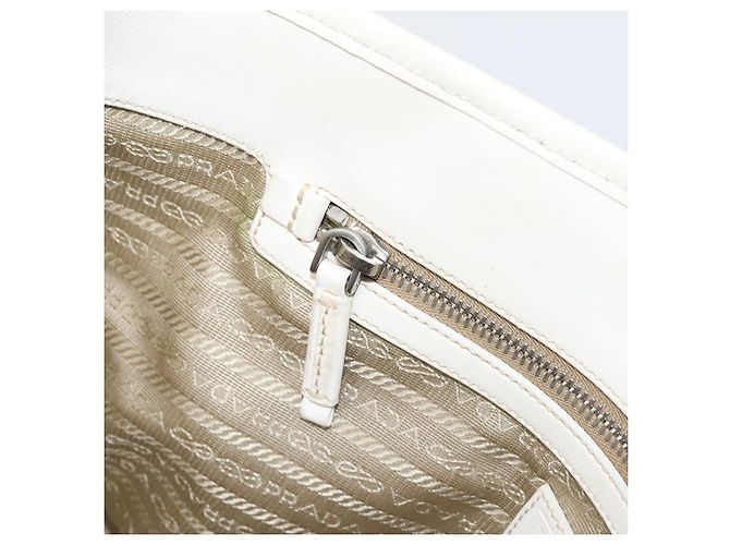 PRADA Tote Bag Canvas Jacquard Beige Silver Auth 206242A Silber - Ansicht 23