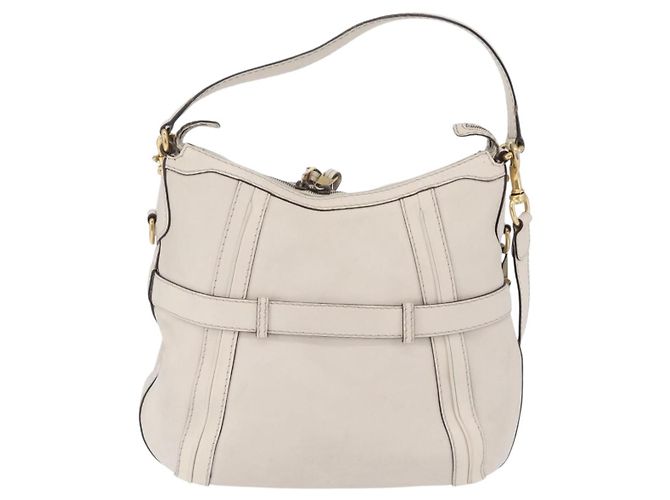 Borsa a tracolla GUCCI GG Marmont in pelle 2way White Gold 247185 Auth 201371A Bianco D'oro - vista 2