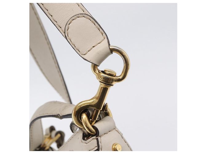 Borsa a tracolla GUCCI GG Marmont in pelle 2way White Gold 247185 Auth 201371A Bianco D'oro - vista 23