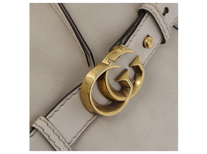 Borsa a tracolla GUCCI GG Marmont in pelle 2way White Gold 247185 Auth 201371A Bianco D'oro - vista 24
