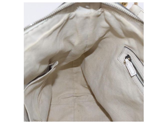 Borsa a tracolla GUCCI GG Marmont in pelle 2way White Gold 247185 Auth 201371A Bianco D'oro - vista 29