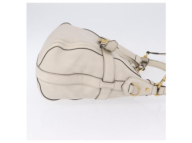 Borsa a tracolla GUCCI GG Marmont in pelle 2way White Gold 247185 Auth 201371A Bianco D'oro - vista 3
