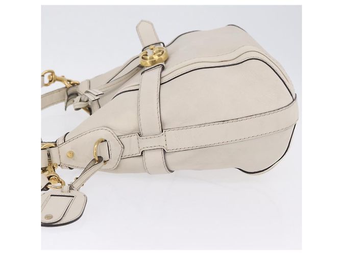 Borsa a tracolla GUCCI GG Marmont in pelle 2way White Gold 247185 Auth 201371A Bianco D'oro - vista 5