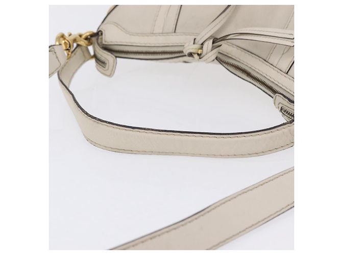 Borsa a tracolla GUCCI GG Marmont in pelle 2way White Gold 247185 Auth 201371A Bianco D'oro - vista 8