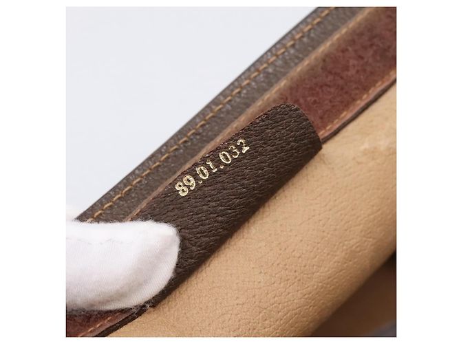 Borsa a pochette GUCCI GG Supreme Web Sherry Line PVC Beige Gold 89 01 032 Auth mr2926 - vista 12