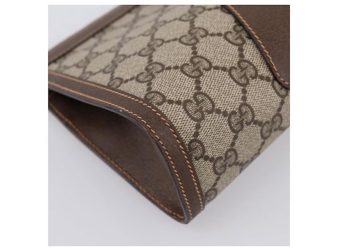 Borsa a pochette GUCCI GG Supreme Web Sherry Line PVC Beige Gold 89 01 032 Auth mr2926 - vista 14