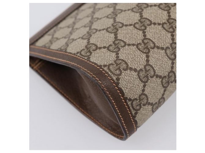 Borsa a pochette GUCCI GG Supreme Web Sherry Line PVC Beige Gold 89 01 032 Auth mr2926 - vista 16