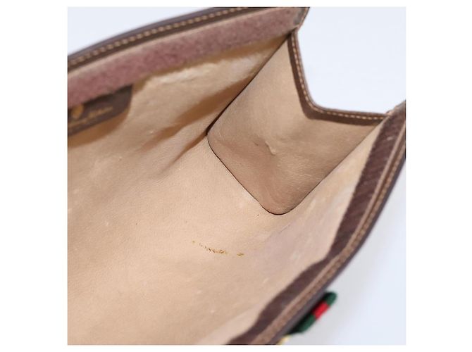 Borsa a pochette GUCCI GG Supreme Web Sherry Line PVC Beige Gold 89 01 032 Auth mr2926 - vista 17