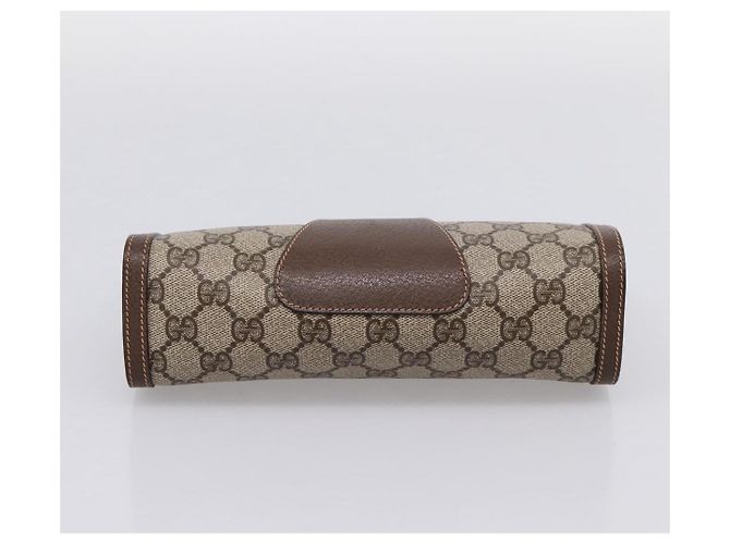 Borsa a pochette GUCCI GG Supreme Web Sherry Line PVC Beige Gold 89 01 032 Auth mr2926 - vista 6