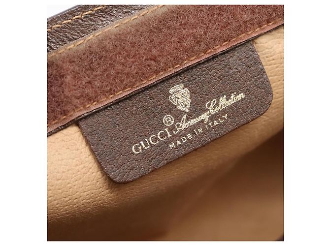 Borsa a pochette GUCCI GG Supreme Web Sherry Line PVC Beige Gold 89 01 032 Auth mr2926 - vista 9