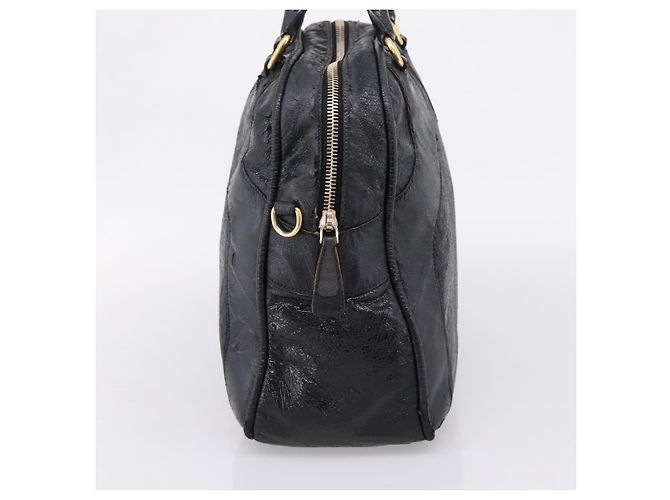 Bolsa Miu Miu em couro preto e dourado Auth 206226 - vista 14
