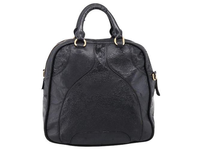 Bolsa Miu Miu em couro preto e dourado Auth 206226 - vista 2