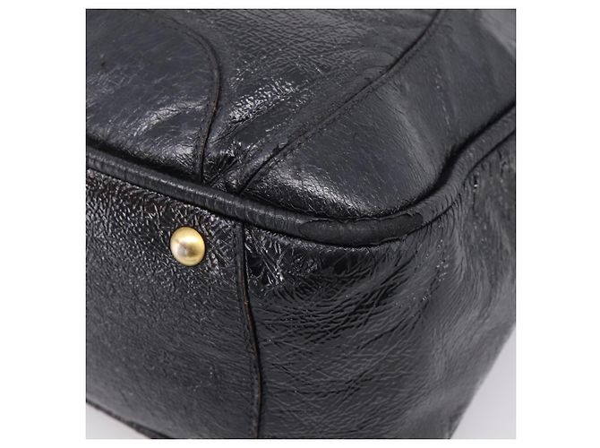 Bolsa Miu Miu em couro preto e dourado Auth 206226 - vista 24