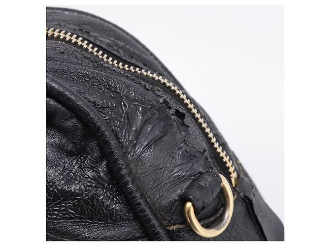 Bolsa Miu Miu em couro preto e dourado Auth 206226 - vista 26