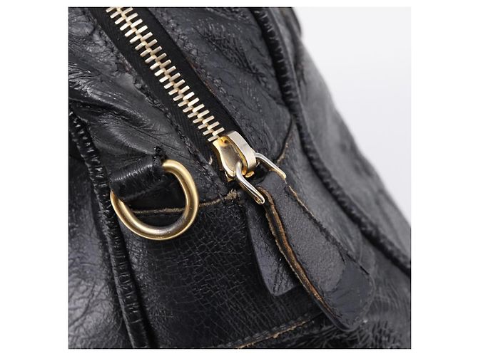 Bolsa Miu Miu em couro preto e dourado Auth 206226 - vista 30