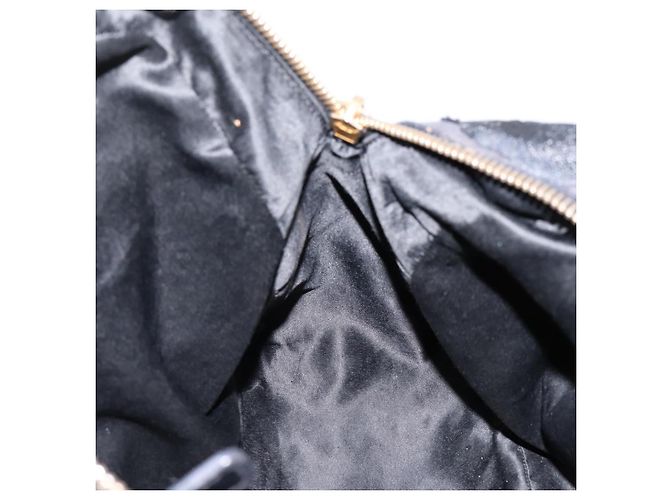Bolsa Miu Miu em couro preto e dourado Auth 206226 - vista 35