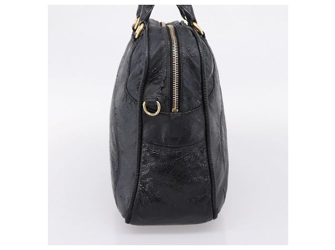 Bolsa Miu Miu em couro preto e dourado Auth 206226 - vista 4