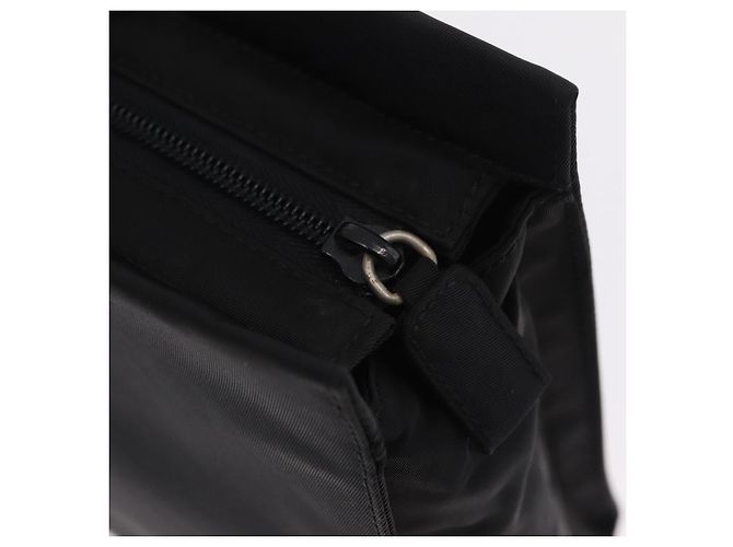 Bolso de mano PRADA con asa de metal Nylon Black Silver Auth 206110A Negro Plata - vista 10