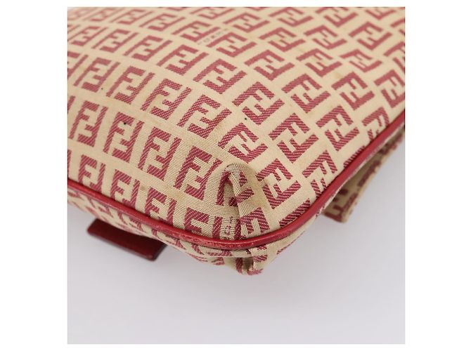 Borsa a tracolla FENDI Zucchino Canvas Mamma Baguette Rosso Oro 8BT075 Auth 206235 D'oro - vista 17