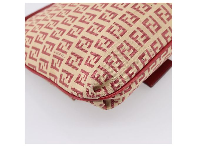 Borsa a tracolla FENDI Zucchino Canvas Mamma Baguette Rosso Oro 8BT075 Auth 206235 D'oro - vista 18
