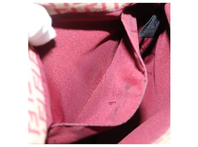 Borsa a tracolla FENDI Zucchino Canvas Mamma Baguette Rosso Oro 8BT075 Auth 206235 D'oro - vista 24