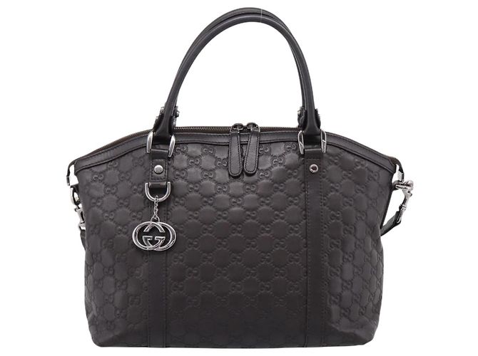 Borsa GUCCI GG Canvas Guccissima in Pelle 2way Outlet Marrone 341503 Auth ep15925 Argento - vista 13