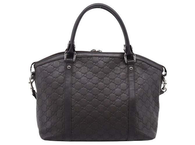 Borsa GUCCI GG Canvas Guccissima in Pelle 2way Outlet Marrone 341503 Auth ep15925 Argento - vista 2