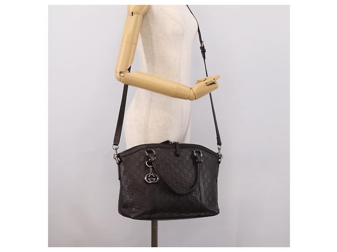 Borsa GUCCI GG Canvas Guccissima in Pelle 2way Outlet Marrone 341503 Auth ep15925 Argento - vista 27