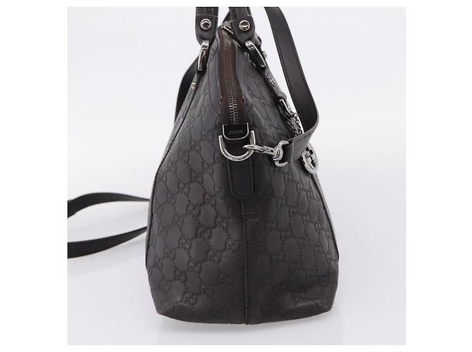 Borsa GUCCI GG Canvas Guccissima in Pelle 2way Outlet Marrone 341503 Auth ep15925 Argento - vista 3