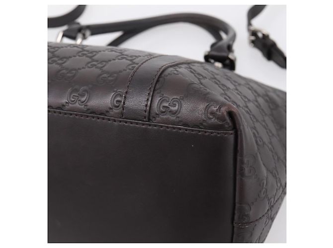 Borsa GUCCI GG Canvas Guccissima in Pelle 2way Outlet Marrone 341503 Auth ep15925 Argento - vista 9