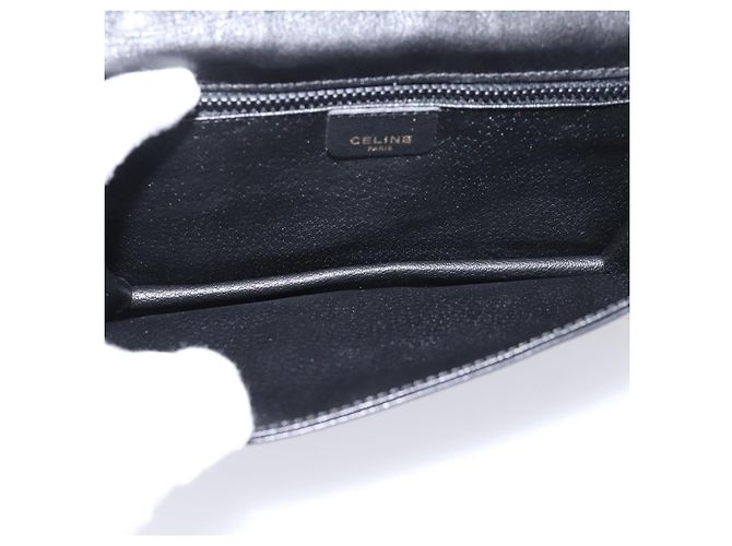 Céline Sac à main CELINE en cuir 2way Noir Doré Auth mr3033V - vue 11