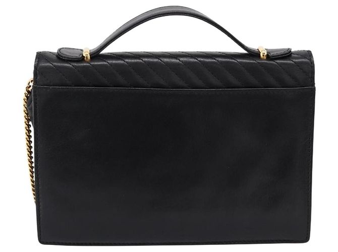 Céline Sac à main CELINE en cuir 2way Noir Doré Auth mr3033V - vue 2
