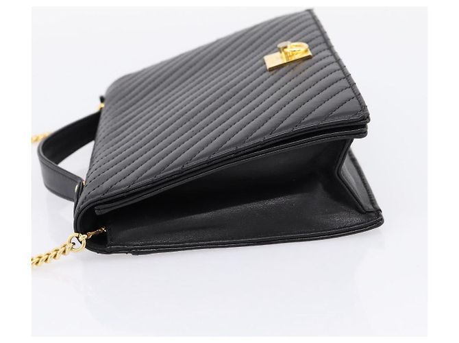 Céline Sac à main CELINE en cuir 2way Noir Doré Auth mr3033V - vue 3