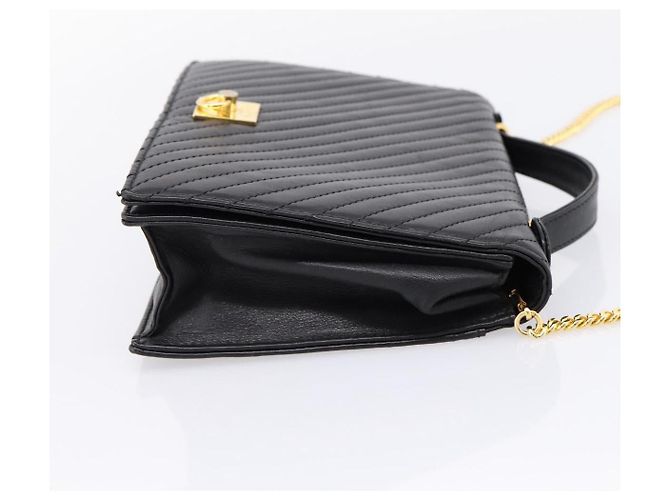 Céline Sac à main CELINE en cuir 2way Noir Doré Auth mr3033V - vue 4