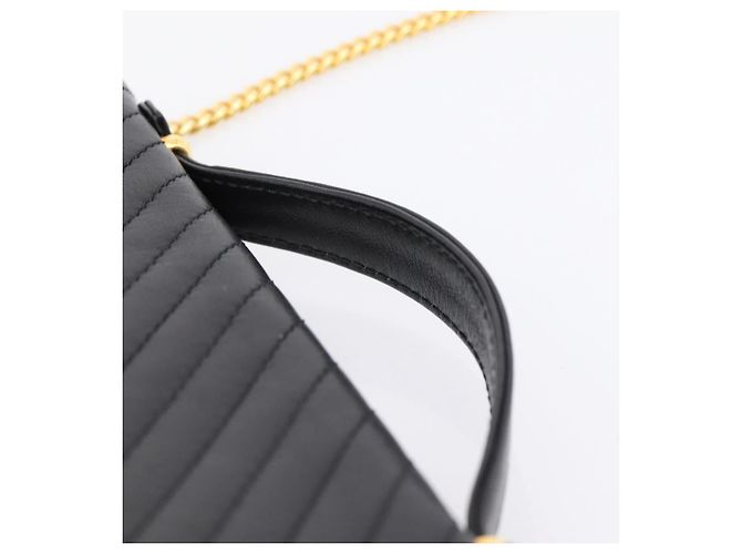 Céline Sac à main CELINE en cuir 2way Noir Doré Auth mr3033V - vue 8