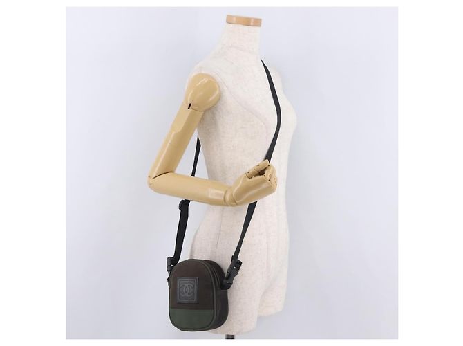 Borsa a Tracolla CHANEL Sports Line Canvas Khaki CC Auth 205131A Cachi - vista 25