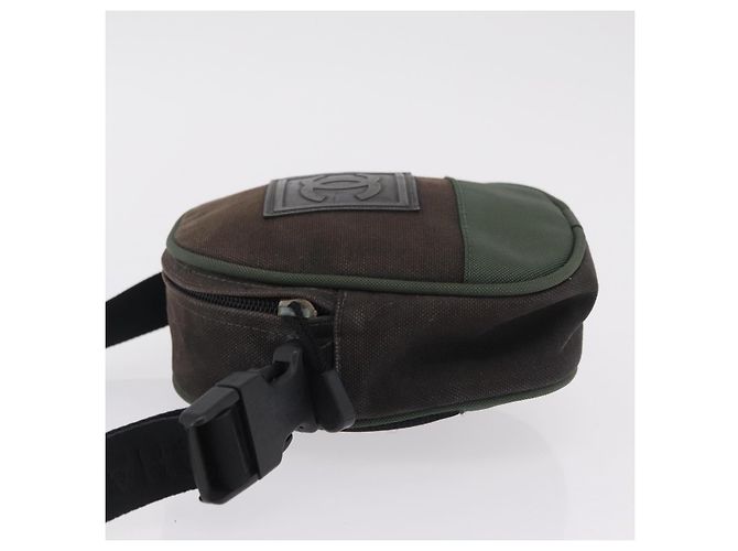 Borsa a Tracolla CHANEL Sports Line Canvas Khaki CC Auth 205131A Cachi - vista 4