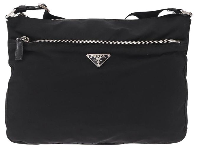 Sac à épaule PRADA Nylon Black Silver Auth mr3036A Noir Argenté - vue 13