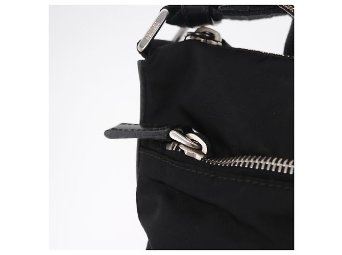 Sac à épaule PRADA Nylon Black Silver Auth mr3036A Noir Argenté - vue 22