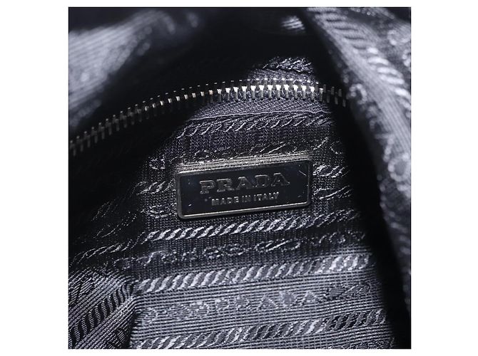 Sac à épaule PRADA Nylon Black Silver Auth mr3036A Noir Argenté - vue 24