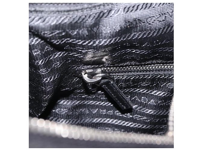 Sac à épaule PRADA Nylon Black Silver Auth mr3036A Noir Argenté - vue 27