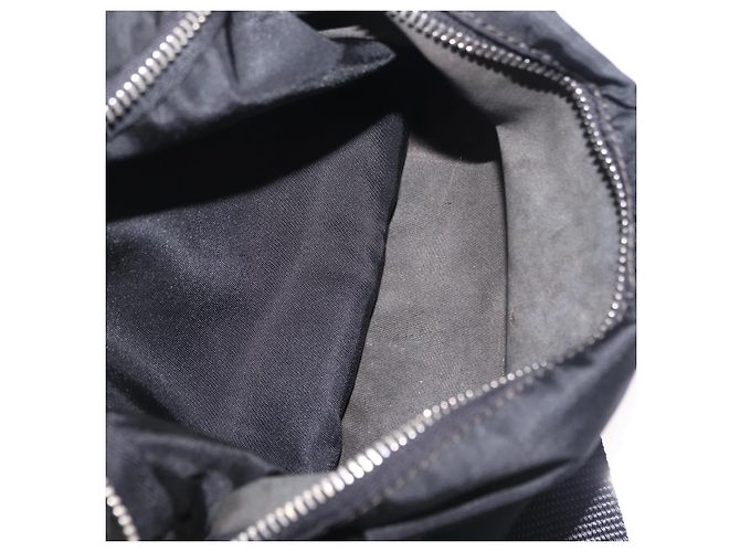 Sac à épaule PRADA Nylon Black Silver Auth mr3036A Noir Argenté - vue 29