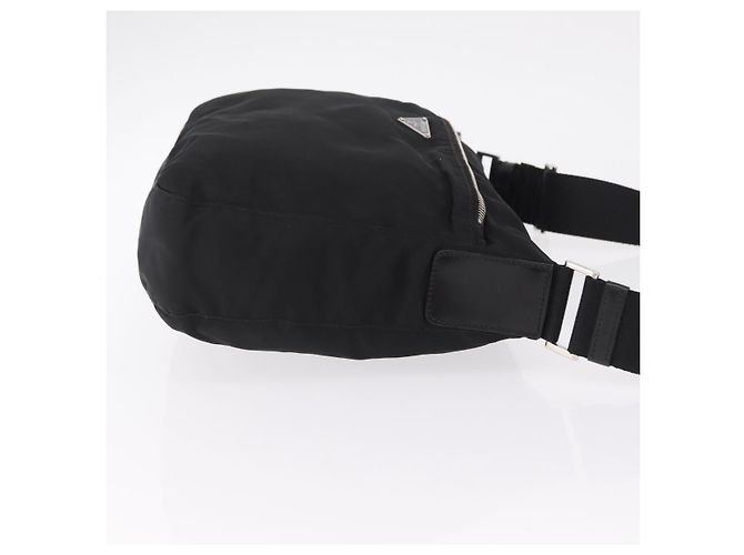 Sac à épaule PRADA Nylon Black Silver Auth mr3036A Noir Argenté - vue 3