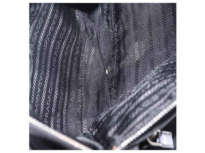 Sac à épaule PRADA Nylon Black Silver Auth mr3036A Noir Argenté - vue 8