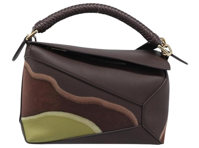 Bolso LOEWE Puzzle Small de piel 2 vías Marrón Oro Auth 200778SAM Castaño Dorado - vista 13